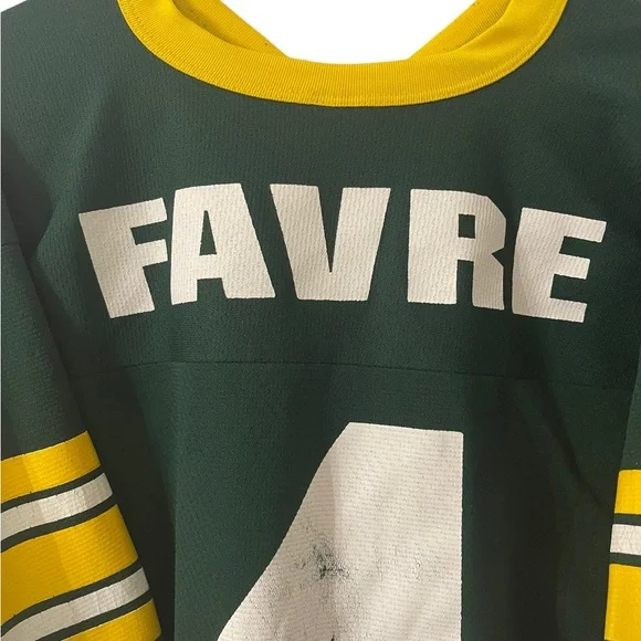 NFL Logo 7 Athletic Green Bay Packers Brett Favre 4 Jersey Large 46-48 - Picture 8 of 12